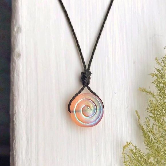 Pink Aura Spiral Shell Necklace/Choker - Picture 2 of 5